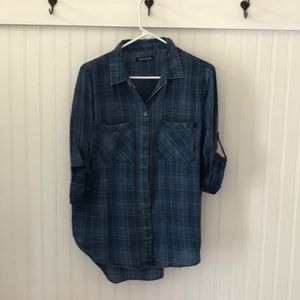 Plaid button-down